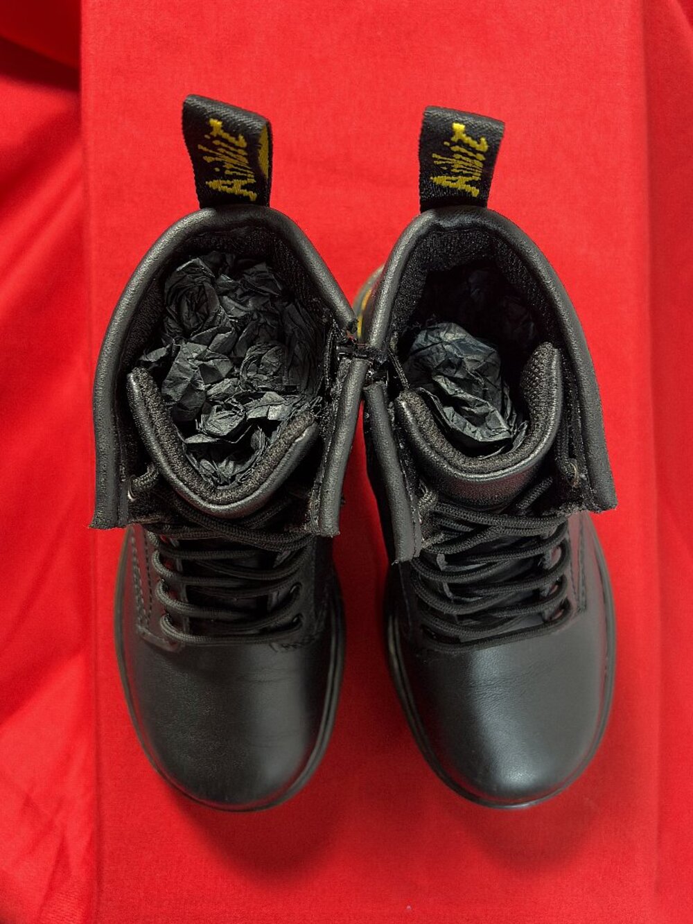 Dr Martens 1460T Black Leather Lace-Up Boot Shoe 10C